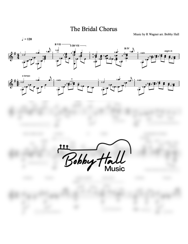 The Bridal Chorus, fingerstyle classical guitar arrangement no tablature